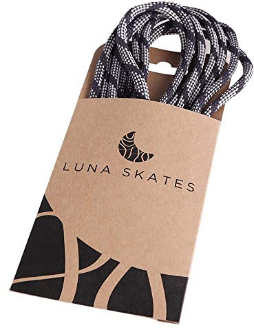 Luna Skates Quad Roller Figur Jam Dance Rollschuhe Leder Quadskates Abec9 Verstellbarer Stopper (Schnürsenkel Schwarz/Grau, Universell)
