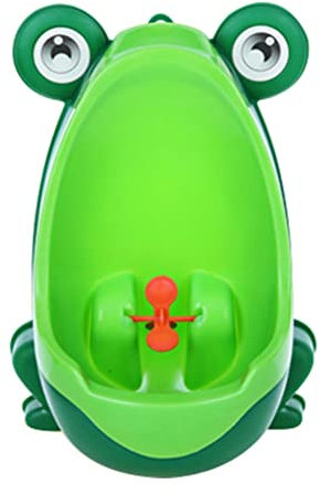 HEITIGN Urinario para Niños, Lindo Orinal de Rana con Ventosa, Inodoro Móvil de Entrenamiento para Niños Pequeños (Verde Oscuro+Verde Esmeralda)