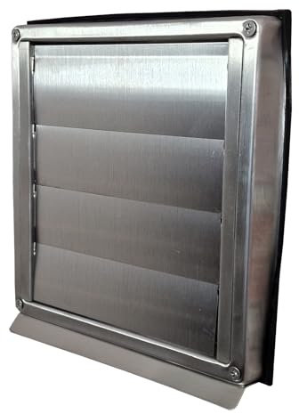 VentilationNord Wetterschutzgitter Ø 100 | Lüftungsgitter aus Edelstahl mit Wandabdichtung | Lamellengitter für Mauerkasten | Abluftgitter mit beweglichen Lamellen | mit Insektenschutzgitter