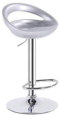 SilteD Home Furniture Leder Vintage Barhocker Stühle Metall hoher Barhocker Stuhl (Farbe: Argento)