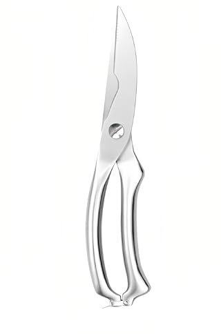 MLG Tools Superleichte Geflügelschere aus Edelstahl, Küchenschere mit automatischem Rückprall, langlebige Lebensmittelschere mit Verriegelung, Kochschere für die Küche