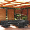 QJBSAVVA 13-TLG Garten-Lounge-Set, Gartenmöbel Set Küchensofa Fußhocker Schminktisch Stuhl Geeignet für Strand Outdoor Flur Garten mit Kissen Schwarz Kiefer Massivholz