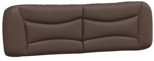 vidaXL Kopfteil Kissen, Kopfteilkissen für Schlafzimmer, Rückenkissen Bett mit Reißverschluss, Kopfpolster Bettkissen, Braun 180cm Kunstleder