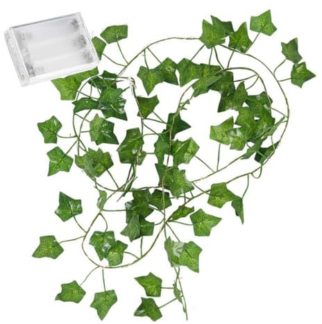 LABRIMP 4-teilige Blätter-lichterkette Efeu Led-lampenkette Hängend Für Zimmer Tür Wand Fenster Weihnachten Hochzeit
