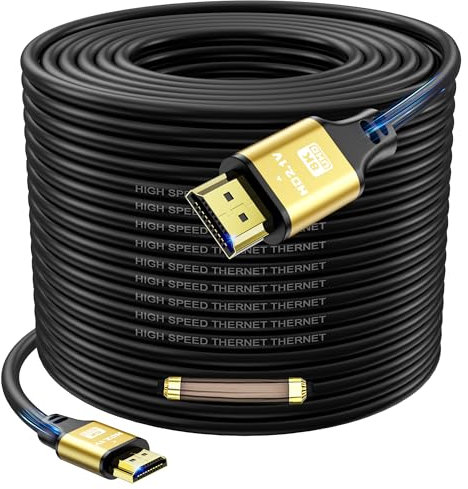 jojobnj Cable HDMI 4K de 30m, cable HDMI 2.0 de alta velocidad 4K a 60Hz 18Gbps, Ultra HD, retorno de audio Ethernet, video 4K, 1080p, 3D, arco, HDR, compatible con Xbox, PS5/PS4, HDTV, laptop, etc.