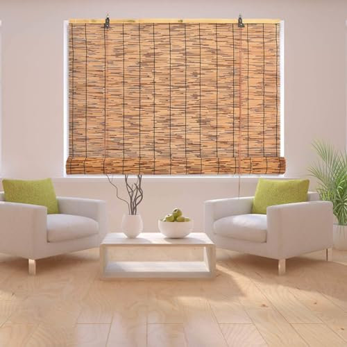 Schilf Vorhang 60cm 80cm 100cm 120cm 150cm,Bambusrollo Aussenbereich,Sonnenschutz Rollo Bambus Für Fenster,70% Lichtfilternde Reed Vorhang Rollläden,Strohvorhänge,Raffrollos