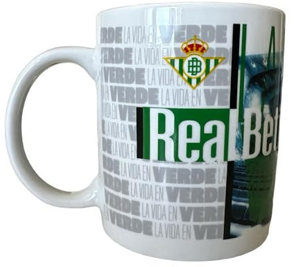 Superlicencias | Taza Cerámica Real Betis Balompié La Vida En Verde en Caja Regalo | Tazas de Desayuno Real Betis | Regalo Original Futbol | Cosas de fútbol para Niños | Producto Oficial