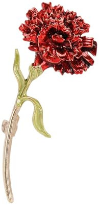 Exquisite Blumen-Brosche, Nelke, Legierung, Emaille, tropfendes Öl, Prozessnadel, verschleißfest, rostfrei, vielseitiges Kragen-Mantel-Zubehör für Rot
