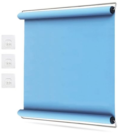 KOOEIN 90% Verdunkelungsvorhänge,Ohne Bohren Rollos,32cm 40cm 58cm 65cm 80cm 100cm Thermisch Isolierte Balkonrollos,Tragbare Einziehbare Rollos,Uv-Schutz,Blue-70x150cm/27.5x59in