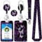 bolimoss Cordon papillon avec porte-cartes, joli porte-cartes rétractable pour femme, cordon tour de cou avec clip en métal et libération de sécurité pour porte-laisse, cartes de crédit, clés