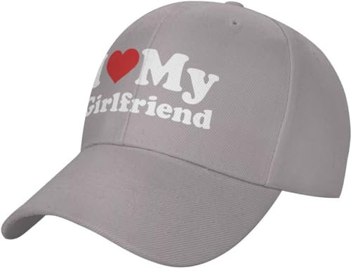 FJQWKLF I Love My Girlfriend Funny I Heart My Girlfriend Baseball Cap Herren Damen Cowboyhut Trucker Hat Golf Dad Cap