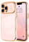 LCHULLE Coque Compatible avec iPhone 13 Pro Motif Coeur Housse Portable Forme Ondulée Bouclée avec Protection de Caméra Galvanisé Coque pour iPhone 13 Pro Rose Clair