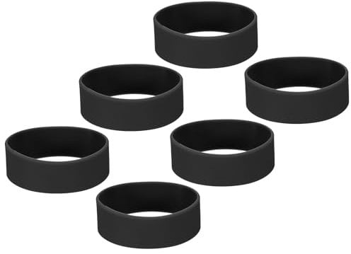 YOKIVE 6 Pcs Sublimation Tumblers Holder Ring Bands, Heat Resistant Elastic Silicone Accessories, Great for 20 Oz Skinny Blank Cup (Black, 0.98-Inch)