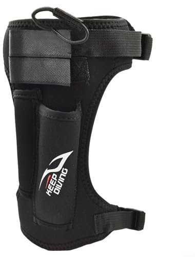 EpheyFIF Neoprene Leg Strap,Adjustable Scuba Diving Wrap Sheath Adjustable Neoprene Diving Blade Sheath, Double Pockets,For Hiking Rafting Boating Fishing Snorkeling(Black)