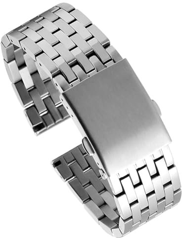 INSTR Schwarzes Edelstahl-Uhrenarmband für Diesel DZ4316 DZ7395 DZ7305. Massives Metall-Uhrenarmband für Herren(B1,28mm)