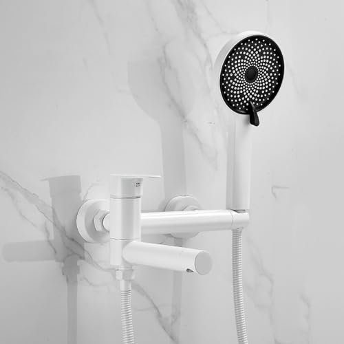 Badewanne Armatur Badewannenarmatur Wand Einhebelmischer Duschwanne Wannenarmatur Wannenarmatur mit Brause Weiß Armatur Badewanne Mischbatterie Wannenarmatur