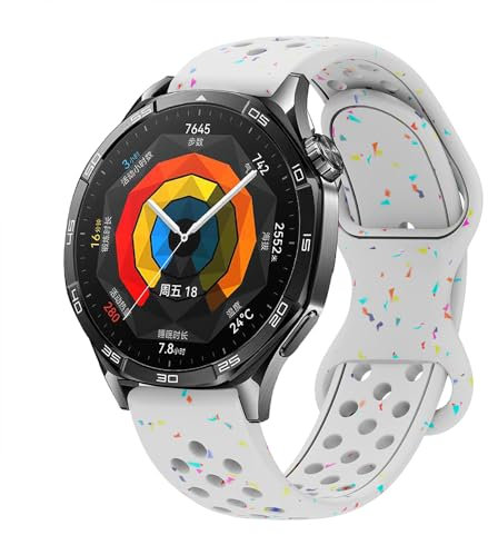 Sport Cinturino per Huawei Watch 5 46mm/GT 5 Pro 46mm/GT 4/3/3 Pro/GT 2 46mm/2e/2 Pro, 22mm Traspirante Silicone Bracciali Cinturini di Ricambio per Honor MagicWatch 2/Watch GS Pro
