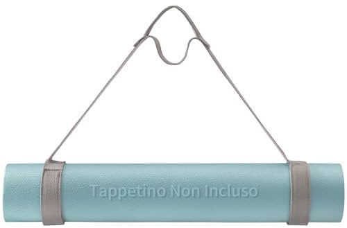 Trilancer Anpassbarer Yogamattengurt mit Klettverschluss, Yoga-Mattenhalterung, zum Tragen, Verstauen und Organisieren von Yogamatten Aller Größen (Grau) – Matte Nicht inklusive