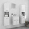 ShGaxin Conjunto de Muebles de baño aglomerado Blanco Brillante, Muebles para Baño, Muebles para Lavabo, Armario Baño - 3071222