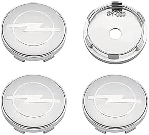 4 Stück Nabendeckel für Opel Meriva B 2010-2014,Radnabenkappen,Felgendeckel,Radkappen Set,Logo Radnabenkappen,Auto Nabenkappen,60 mm,Silver-60mm