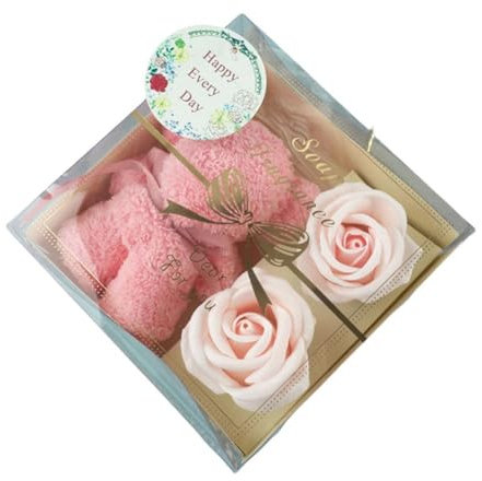 Orso di fiori di orso, regali di San Valentino per moglie ragazze, rosa artificiale conservato reale orso rosso set, regalo petali di rosa Fo
