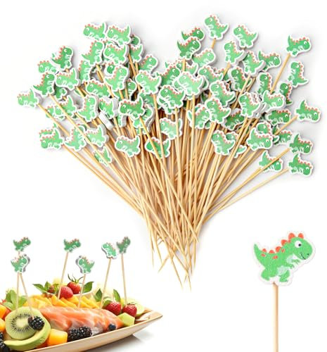 100 palillos de madera para cócteles, tenedores de fruta de 13 cm, pinchos para aperitivos infantiles, pinchos para aperitivos infantiles, pinchos para queso, brochetas de frutas, decoración de