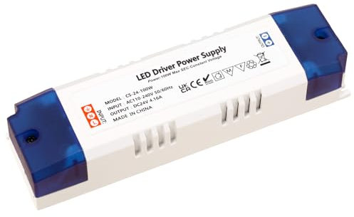 MEEKBOS Trasformatore 220V 24V, 100W 4.2A Alimentatore AC a DC, Senza Carico Minimo, Senza Sfarfallio, Senza Rumore, Compatibile con G4, GU5.3, MR11, MR16, Strisce LED