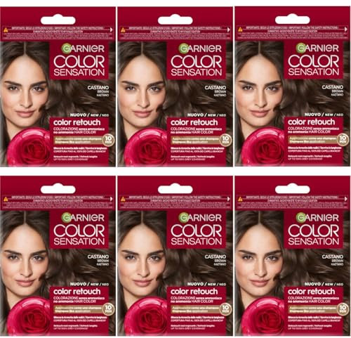 Garnier Color Sensation Retouch Retouch für das Haarwachstum ohne Ammoniak in nur 10 Minuten (Kastanie, 6 Einheiten)