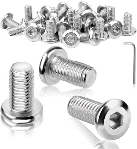 TXXATX 25 Stück M4 Schrauben Flachkopfschrauben M4x12mm Edelstahl 304 Linsenkopfschrauben Innensechskant Vollgewinde mit Schraubenschlüssel Bit Maschinenschrauben für Montage Wartung