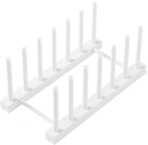 Hbbgdiy Pot Lid Organizer 6-Slot Rack for Kitchen Storage 9x5x4 Inch Metal Lid Holder Stand for Pots, Pans, Cutting Boards, Plates and Cabinet Organization