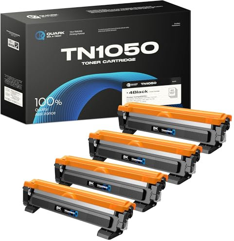 Quark für TN1050 Toner Kompatibel für Brother TN-1050 Tonerkartusche für DCP-1612W DCP-1510 MFC-1910 HL-1110 HL-1210W HL-1212W DCP-1512 DCP-1610 MFC-1810 Drucker (4 Pack, Schwarz)