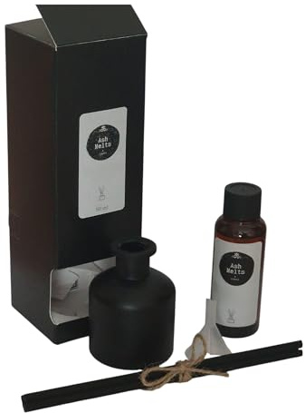 luxury Hand poured 50 ml mini black Reed Diffuser, Maximum strenght, Air Fresheners for Home - Reed Diffusers for home - Home Fragrance - Room Diffuser Sticks (rose and oud)