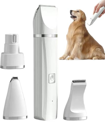 Grooming Kit for Dogs and Cats | Nail Sander - 4 in 1 Cordless Silent for Ears, Paws, Hair, Dog and Cat Grooming