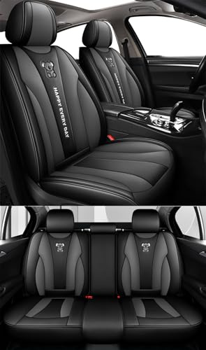 nenyan Autositzbezüge Komplett Set Universal in Premium Design | Schonbezüge für Volkswagen VW Touran T-ROC Up! ID.3 ID.4 Arteon | Auto Sitzbezüge Airbag Geeignet | Wasserdicht Sitzbezug Grau