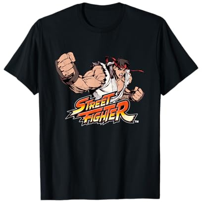 Street Fighter Ryu Punch Action Pose Retro Gaming Graphic T-Shirt