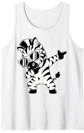 Cool Dabbing Zebra avec Lunettes de Soleil Débardeur