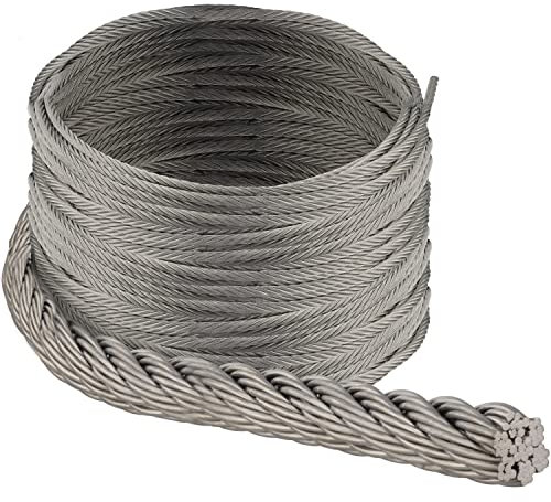 OPIOL QUALITY® 4,0 mm Drahtseil 7x7 mittelweich, Edelstahl A4 (100 Meter) Stahlseil Zubehör Draht Edelstahldrahtseil Geländerseil Hängender Drahtspule Seile