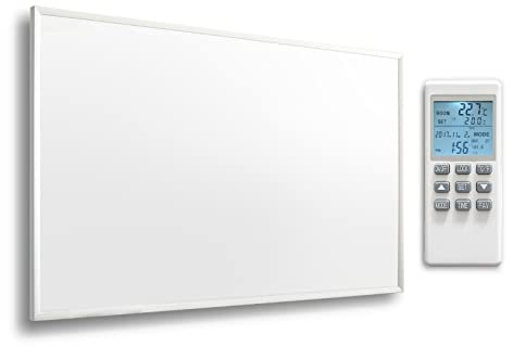 Radiateur infrarouge avec thermostat intégré, interrupteur marche/arrêt, télécommande, 700 W, chauffage mural, panneau chauffant, protection contre la surchauffe, carbone cristal avec CE GS RoHS