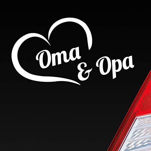 Hellweg Druckerei Oma & Opa Stolz Liebe Herz Großeltern Kind Auto Aufkleber Sticker Heckscheibenaufkleber
