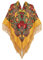 Gudessly 157,5 x 157,5 cm, übergroßer Damen-Schal, traditioneller Retro-Schal mit Quasten, Fransen, floraler Poncho-Schal, bedruckt, Schal, gelb