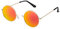 Ultra Monture Dorée Verres Orange Brûlé Lunettes de Soleil Rondes UV400 pour Hommes et Femmes – Petite Lunettes Rondes Rétro Unisexes avec Charnières Confortables à Ressort