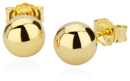 NKlaus Paar 7mm Kugel Ohrstecker 8 Karat 333 Gelbgold Damen Stecker Ohrringen 2619
