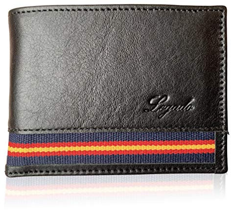 LEGADO Cartera Billetera Hombre Negra España Con Bandera (SIN Cierre) - Monedero de Piel