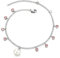 COOLSTEELANDBEYOND Edelstahl Gliederkette Damen-Fußkette Fußkettchen mit Baumelnde Perle, Kreis Charme von Solitaire Rosa Zirkonia