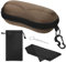 MoKo EVA Semi Hard Shell Sunglasses Case, Unisex Anti-scratch Protective Eyeglasses Storage Case Eyewear Holder with Metal Hanging Hook Mini Screwdriver for Men Women, Coffee