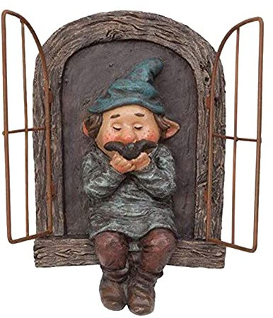 SunaOmni GNOME Baum Hugger, Harz Garten Gnomes elf zwerg Statue lustige skulptur aus der türbaumseite für Patio Rasen Gard Dekoration