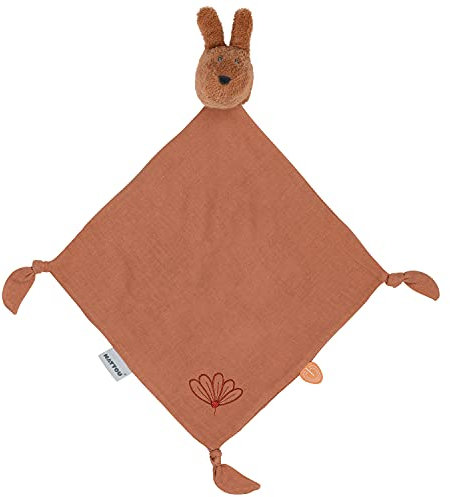 Nattou Großes Schnuffeltuch aus Baumwolle (Musselin) und Polyester, Hase Bonnie, Wegbegleiter ab der Geburt, Ca. 30 x 30 cm, Susie und Bonnie, Braun