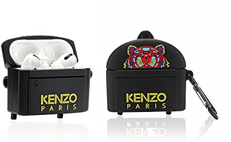 Derhom- Custodia Protettiva in Silicone per Airpods Apple Pro [Borsa Serie] (Tiger Head)