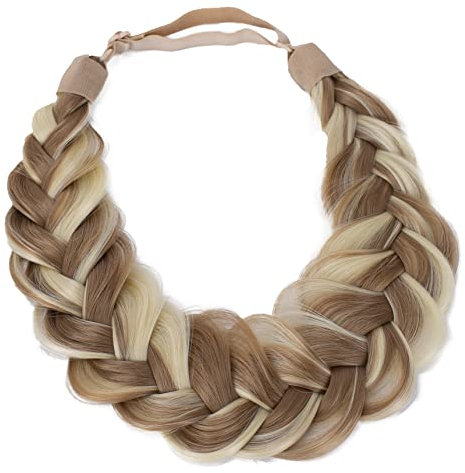 CAISHA Zopf Haarteil Haarband Stirnband Haarschmuck Geflochten Blond Gesträhnt HZ207