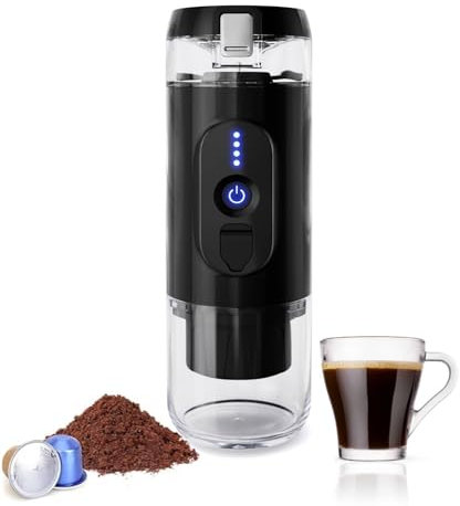 Presso XI | 110 ML | Cafetera Portátil | Molida y Cápsulas de Café | Calentamiento Instantáneo | Viaje
